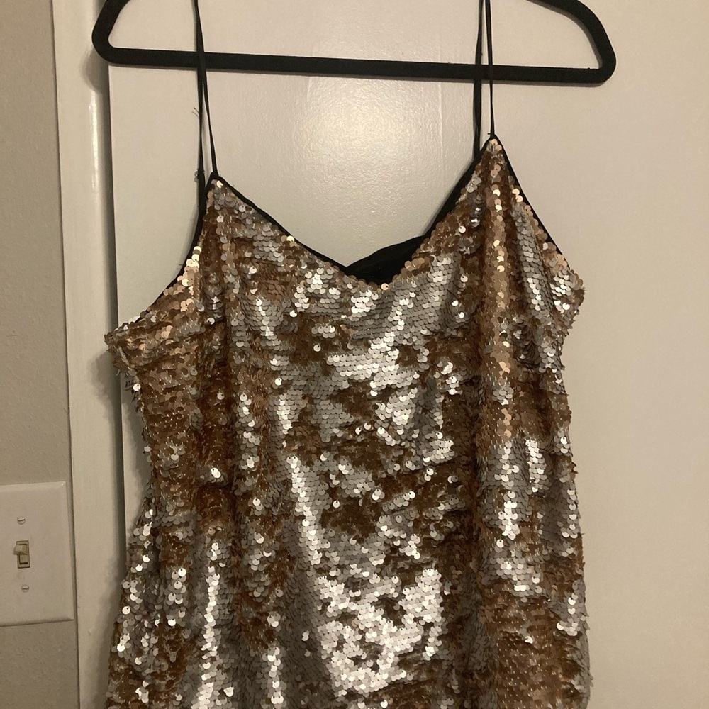 1. State Sequin Cami Tank Top - Gold/Silver